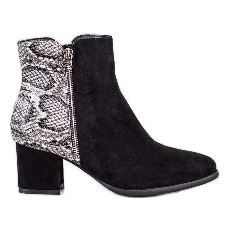 Filippo Snake Print Booties svart grå
