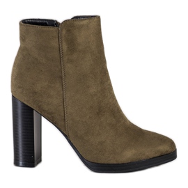 Super Me Trendiga högklackade stövlar grön