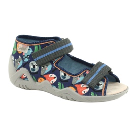 Befado gula barnskor 350P013 blå grå mångfärgad