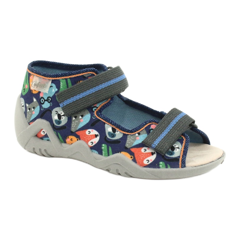 Befado gula barnskor 350P013 blå grå mångfärgad