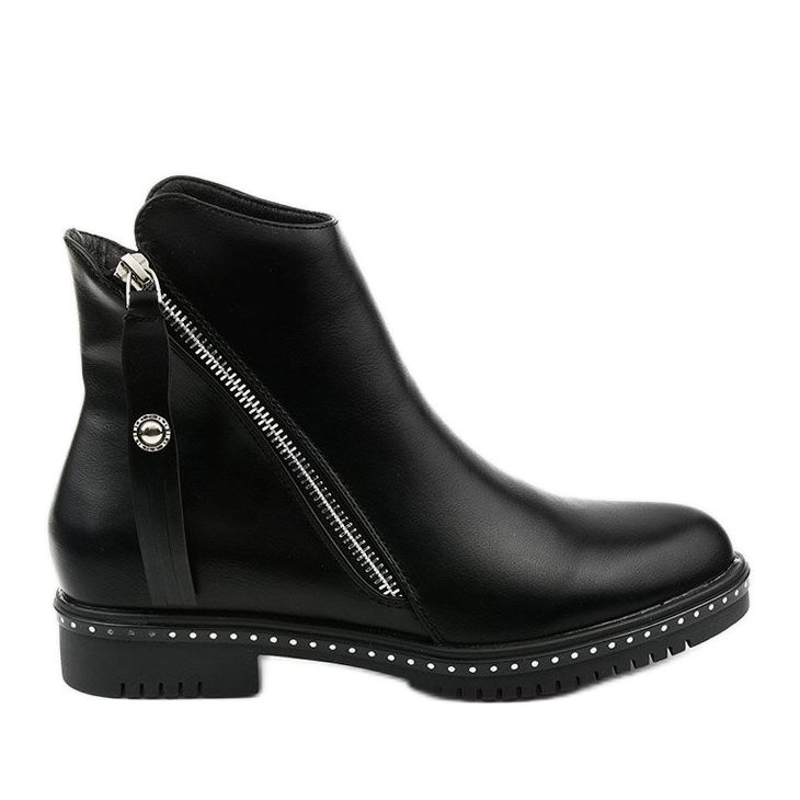 Svarta damstövlar med dragkedja, Nonarila