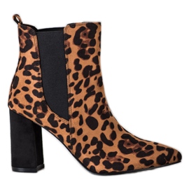 Corina Leopard Print Boot brun mångfärgad