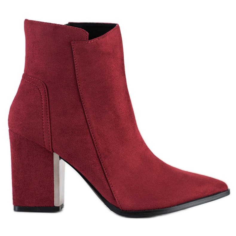 Corina Burgundy Fashion Booties röd