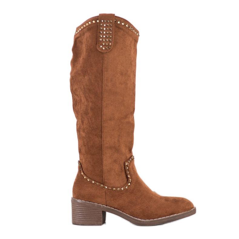 Small Swan Cowboy stövlar med prydnader brun
