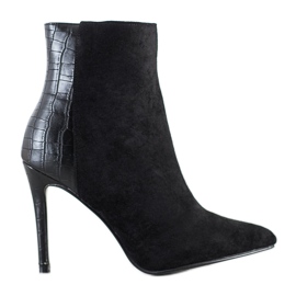 Small Swan Sexiga Snake Print höga klackar svart