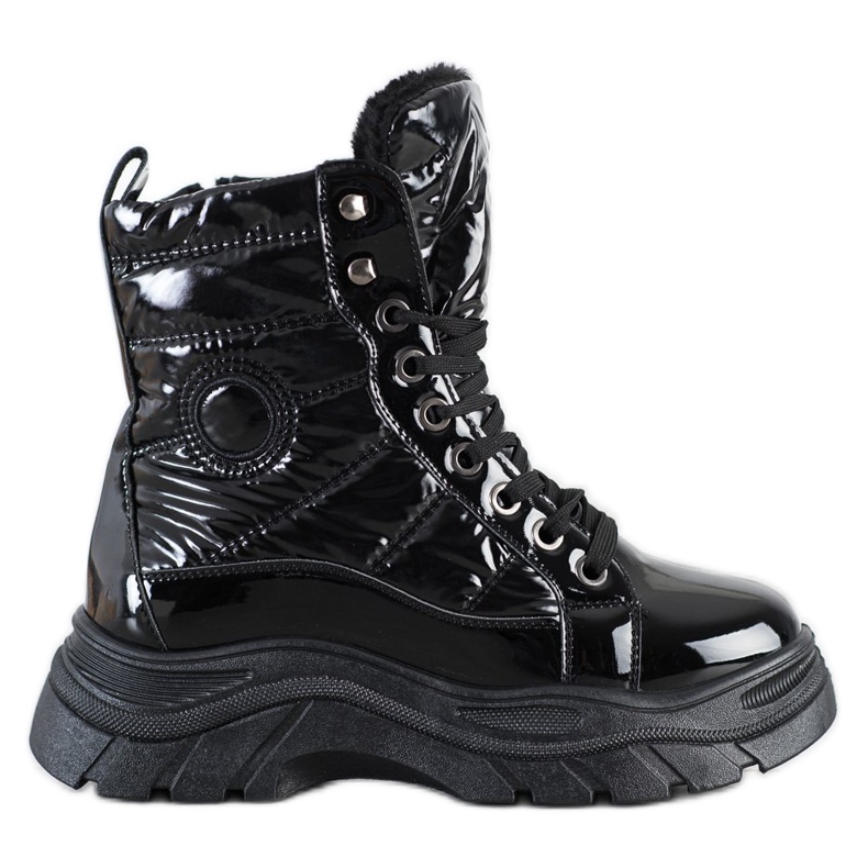 SHELOVET Fashion Quiltade Trappers svart