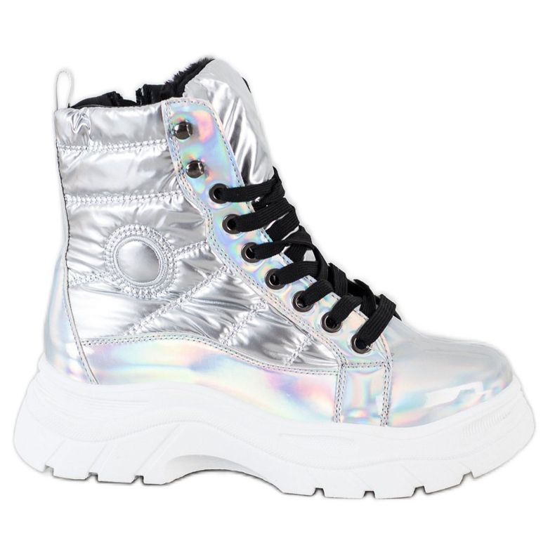 SHELOVET Fashion Quiltade Trappers silver-