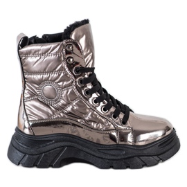 SHELOVET Fashion Quiltade Trappers grå