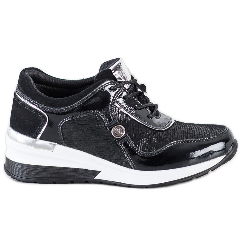 VINCEZA lädersneakers svart