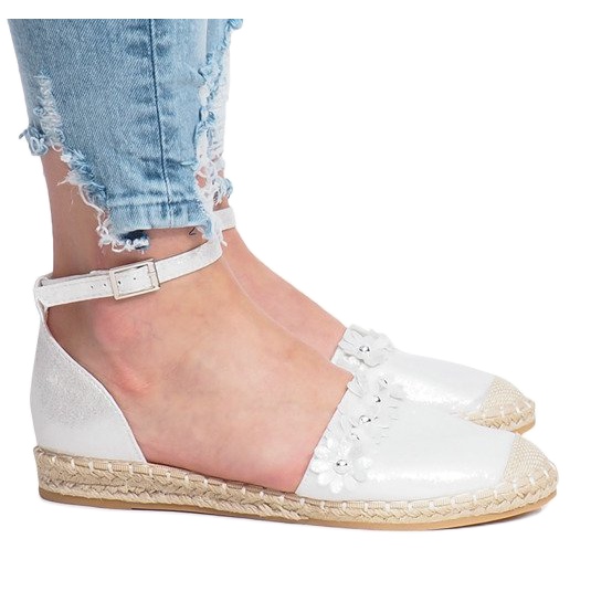 Silver espadriller med blommor LL6271 silver-