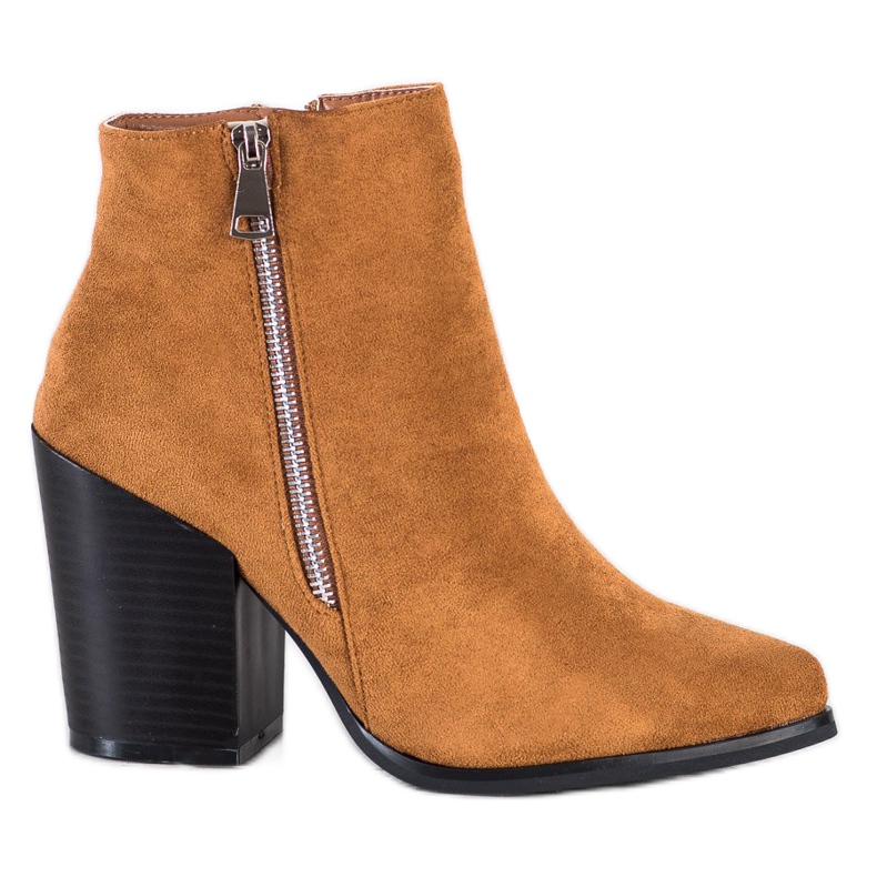 Marquiz Varma stövlar med dekorativ dragkedja beige gul