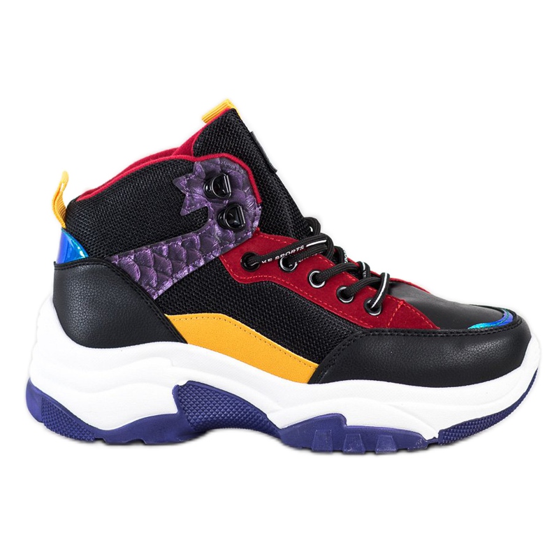 SHELOVET Färgglada sneakers svart mångfärgad