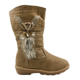 Eilris barnisolerade stövlar för tjejer beige kaki