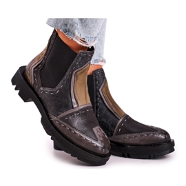 Damläder Jodhpur stövlar Maciejka Grå 04634-03