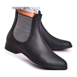 SEA Kvinnors Matt Black Wellies Silver Answear svart