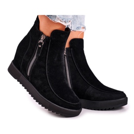 Dam Stövletter Mocka Svart Silvia