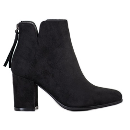 Queentina Trendiga stövlar på stolpen svart