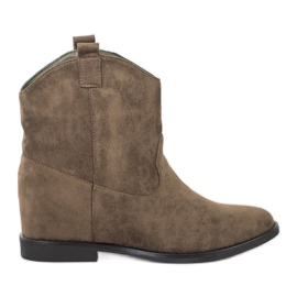 SHELOVET Varma cowboystövlar på en kil kaki grön