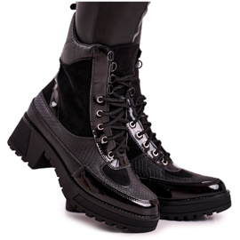 Stövlar Workers Warmed Black Animal Print Helena svart