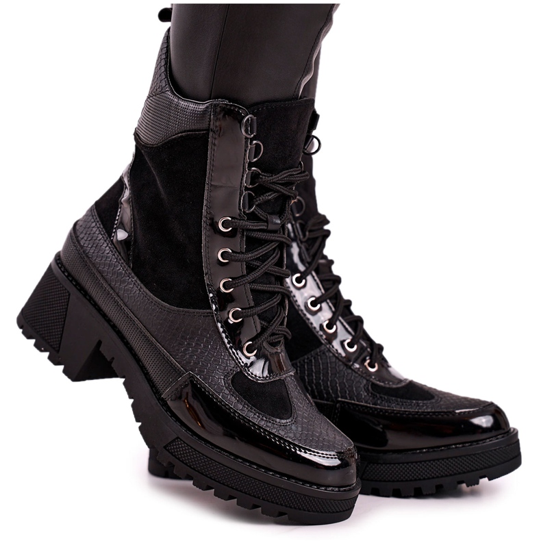 Stövlar Workers Warmed Black Animal Print Helena svart