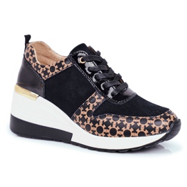 S.Barski Kvinnors sportskor Sneakers Svart Vit Metronus beige gyllene