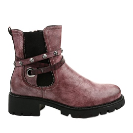 Rosa plattisolerade stövlar med Siempleglam -dragkedja