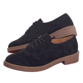 Svarta TU146 Loafers med svart snörning