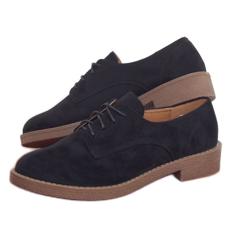 Svarta TU146 Loafers med svart snörning