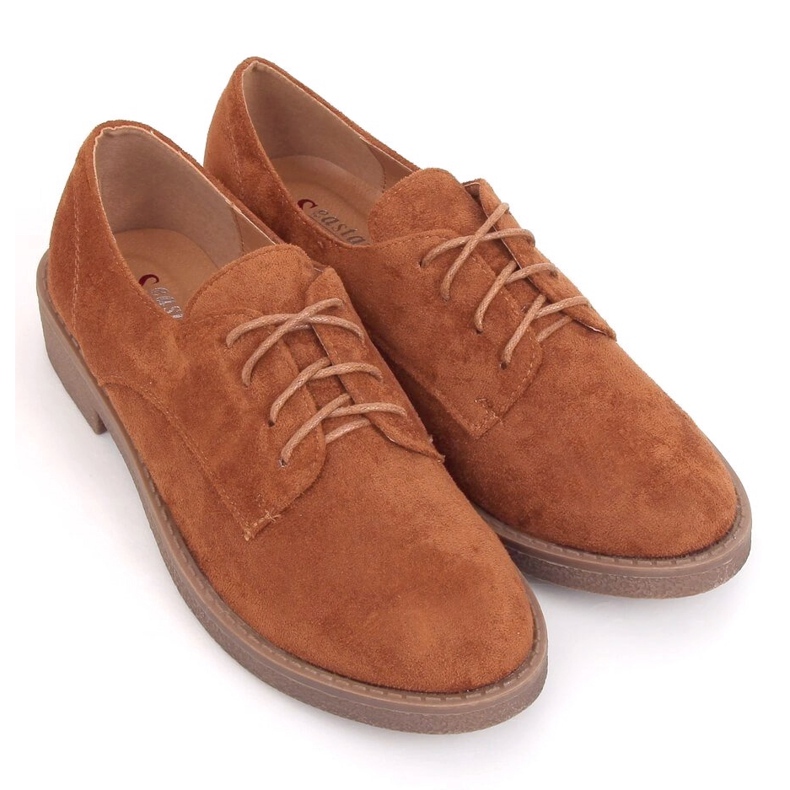 Camel TU146 Loafers med snörning i kamel brun mångfärgad