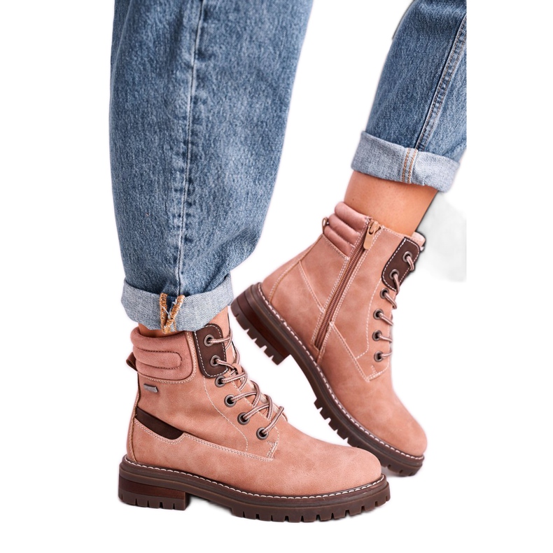 Women's Warm Workers Trappers Pink Timber beige brun rosa