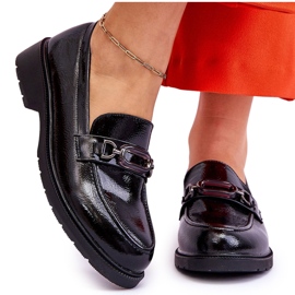 S.Barski Lackade Mockasin Loafers Med Svart Maura-dekoration 4