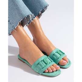 Gröna Shelovet mockatofflor för kvinnor 1