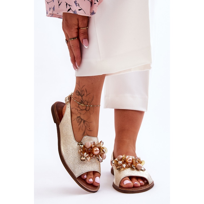 Platta sandaler Nicole 2805/064 Guld gyllene 1