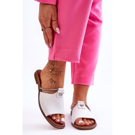 Damsandaler med platta klackar Nicole 2806/009 Vit 1