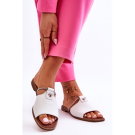 Damsandaler med platta klackar Nicole 2806/009 Vit 2