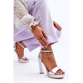 Silver Mandy sandaler med hög klack 1