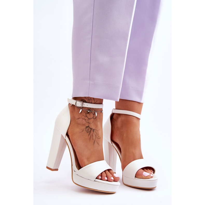 WS1 Vita Mandy sandaler med hög klack 1