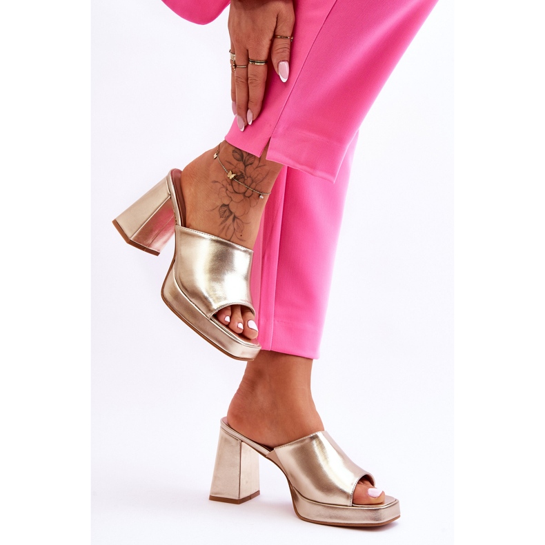 WS1 Guld Livesa Högklackat Läder gyllene 2