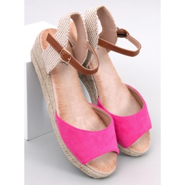 Eakes Fuchsia espadrillesandaler med kil rosa 1