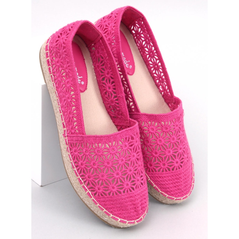 Genombrutna espadrillor Terian Fuchsia Rose Red rosa 1