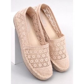 Terian Beige genombrutna espadrillor 1