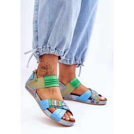 Lädersandaler Med Welt Maciejka 03375-34 Blå 1