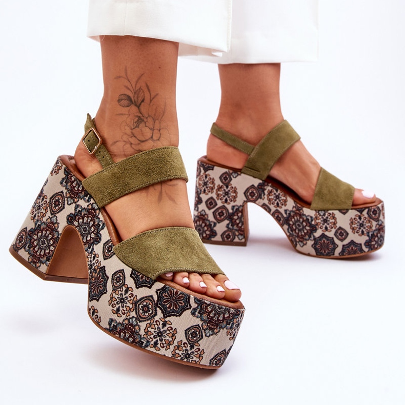 Läderklackar Sandaler Maciejka 06089-24 Grön 1