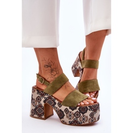 Läderklackar Sandaler Maciejka 06089-24 Grön 2
