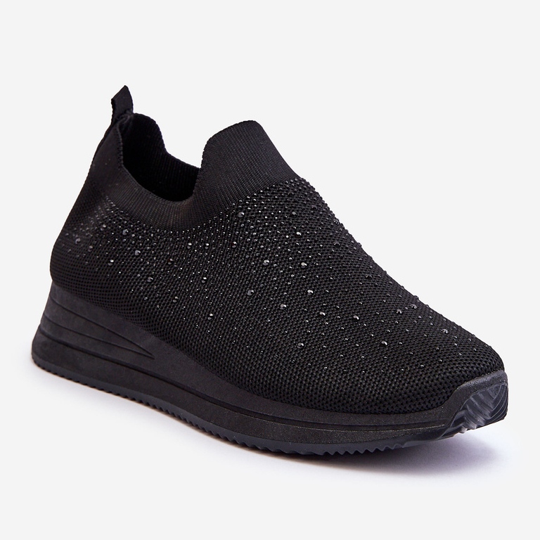 WR1 Slip-On Trainers för kvinnor med Strass Svart Gianni 1