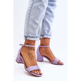 Smekmånad lila mocka klassiska sandaler med låg klack violett 2