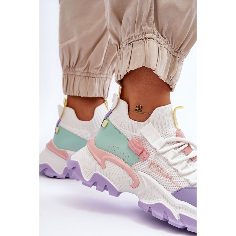 PS1 Slip-on socksneakers för kvinnor Vit/lila Keaton 2