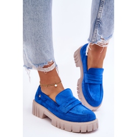 Slip-on skor i mocka för kvinnor Blå Fiorell 7