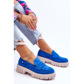 Slip-on skor i mocka för kvinnor Blå Fiorell 1