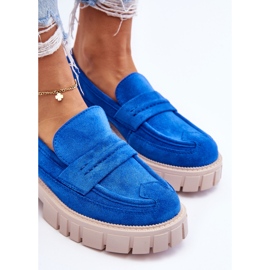 Slip-on skor i mocka för kvinnor Blå Fiorell 9